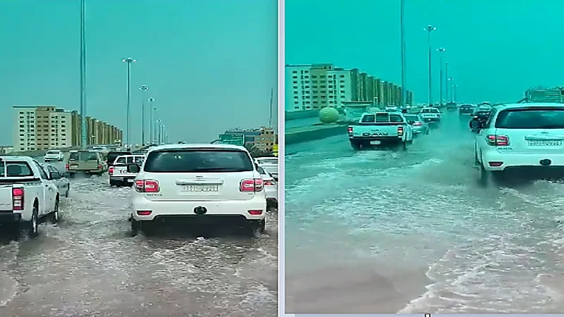 الأمطار وحبات البرد تزين شوارع بريدة (فيديو)