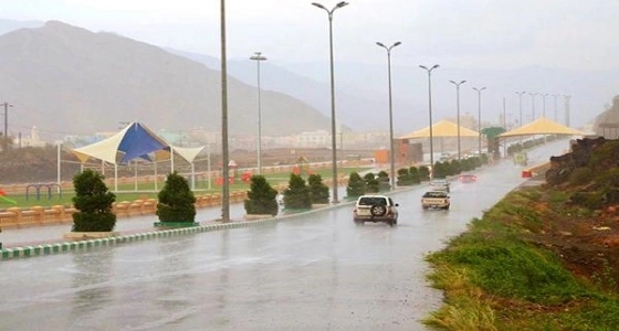 هطول أمطار متوسطة على محايل