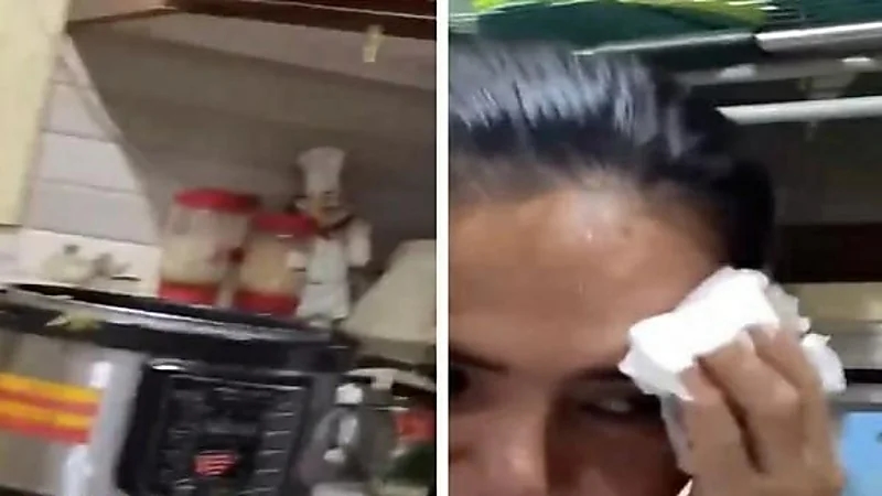 إصابة خادمة سارة فهد بجروح خطيرة في وجهها بعد انفجار قدر كهربائي في المطبخ " فيديو "