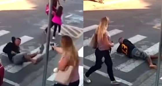 بالفيديو.. والدة أحد الأطفال تطلق النار على لص أمام مدرسة