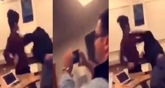 بالفيديو.. وقف مدرس صور طالبين أثناء تشجارهما بدلا من إيقافهما