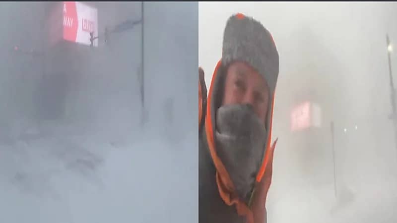 بالفيديو.. عاصفة ثلجية تجمد كل شيء في أمريكا