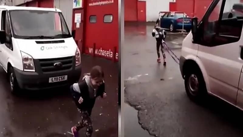 بالفيديو.. طفلة تسحب شاحنة ضخمة بمسابقة أقوى امرأة