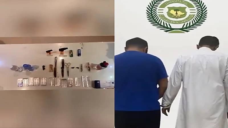 بالفيديو.. الإطاحة بمواطنين ظهرا في مقاطع فيديو أثناء ترويجهما مواد مخدرة