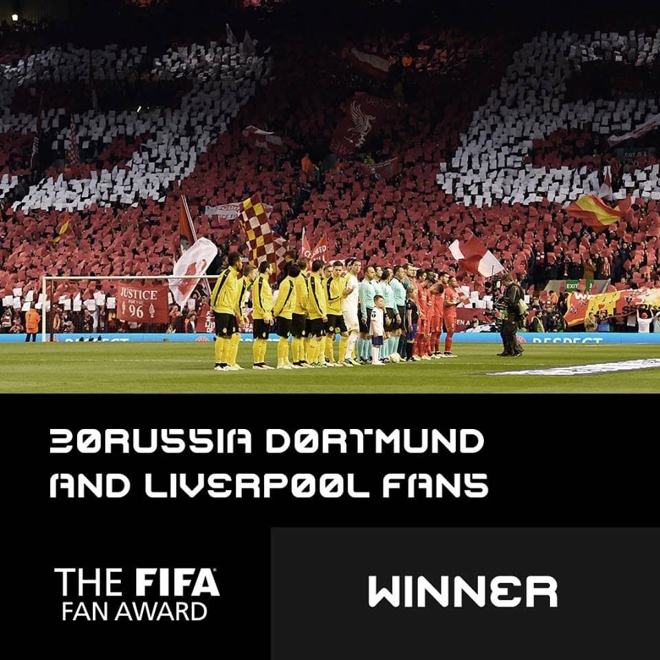 دورتموند وليفربول يحصدان لقب أفضل جمهور في حفل "فيفا"