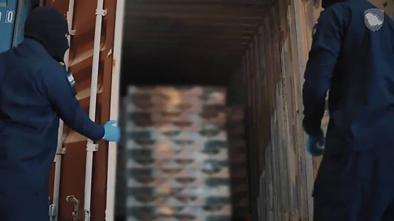 إحباط محاولة تهريب 646 ألف حبة من الإمفيتامين مخبأة داخل إرسالية فول في ميناء جدة.. فيديو