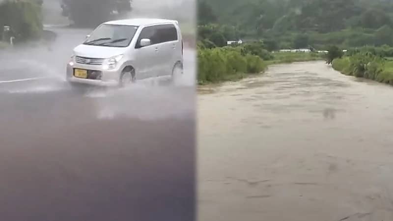 إعصار لينغلينغ يتسبب بانهيارات طينية في ⁧‫اليابان‬⁩.. فيديو