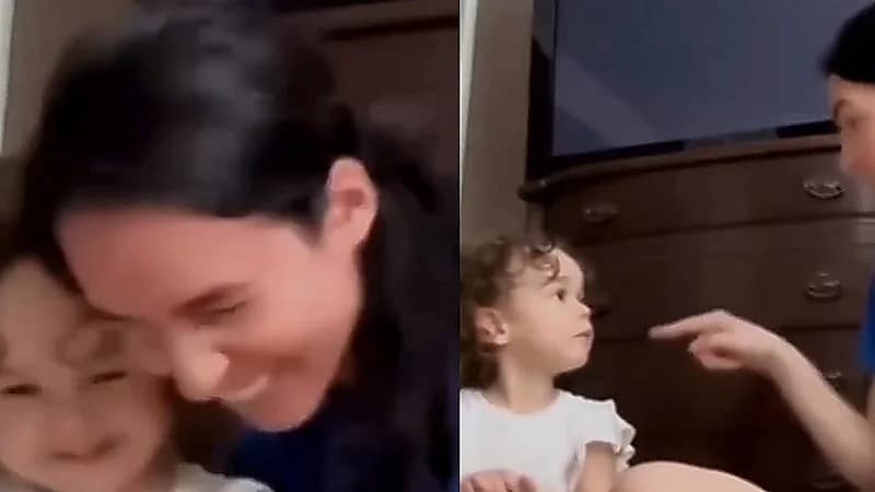 أم صماء تبتكر طريقة للتواصل مع ابنتها عبر لمسة ذراع .. فيديو