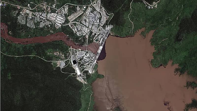 صورة فضائية تكشف وجود تطورات بسد النهضة