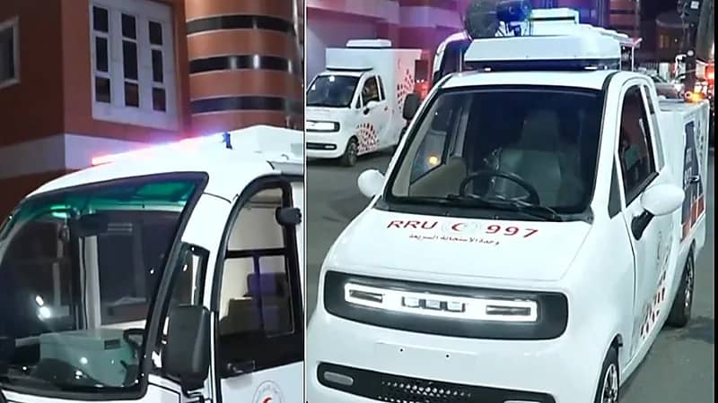 مركبات إسعافية بعرض 80 سم ومراوح رذاذ لخدمة الحجاج في المواقع المزدحمة.. فيديو