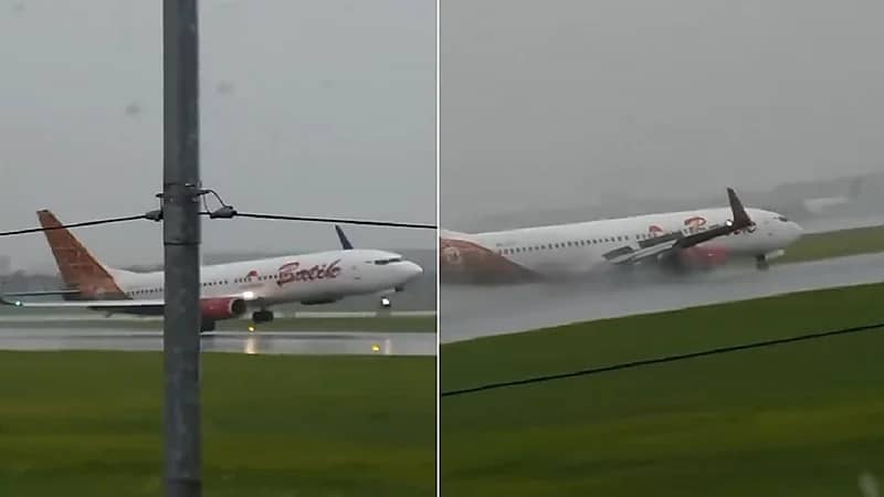 نجاة ركاب طائرة من كارثة أثناء الهبوط في مطار بأندونيسيا.. فيديو