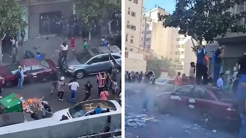 اشتباكات عنيفة بين النازحين في لبنان وقوات الأمن تتدخل .. فيديو