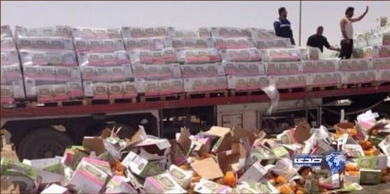 سائق شاحنة متهور يغلق مخرج دائري بريدة بالعصير