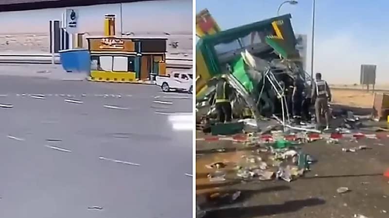 شاحنة تحطم مطعم وتصيب 6 أشخاص شمال الليث .. فيديو
