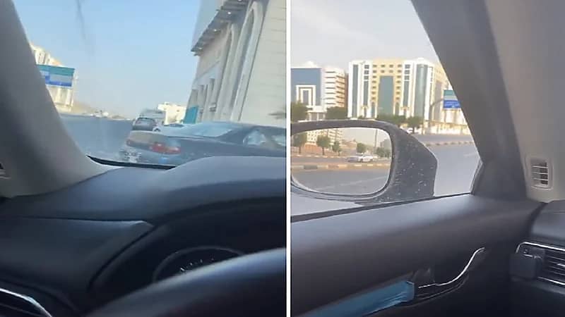 فتاة تبكي بحرقة بعدما كادت أن تدهس فتيات على طريق.. فيديو