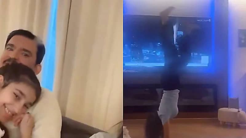 عبدالله السدحان في جو أسري دافئ محتضنًا ابنته .. فيديو