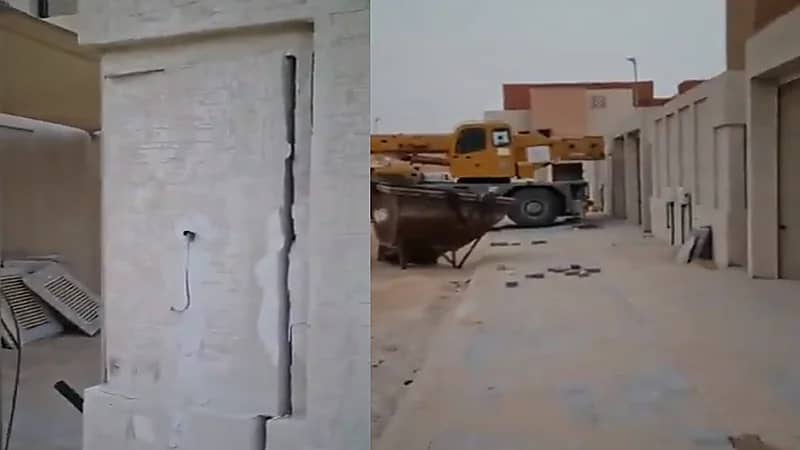 فيديو.. نشطاء يرصدون وجود شرخ في أحد المنازل بالأحساء