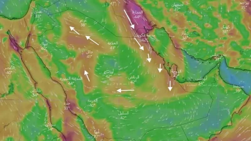 المسند: سحب ممطرة ورياح سطحية على مناطق المملكة