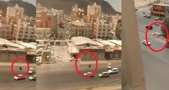 بالفيديو.. مطاردة مثيرة كادت تنهي حياة شاب في مكة