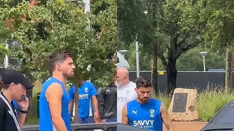 نيفيز يصل إلى مقر الهلال والحزن يسيطر عليه بعد وفاة زميله جوتا.. فيديو