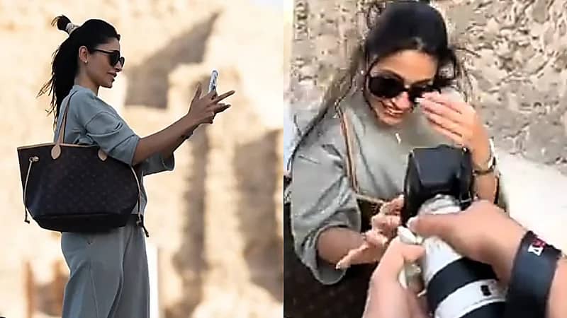 ردة فعل إلهام علي بعد التقاط صور عفوية لها.. فيديو