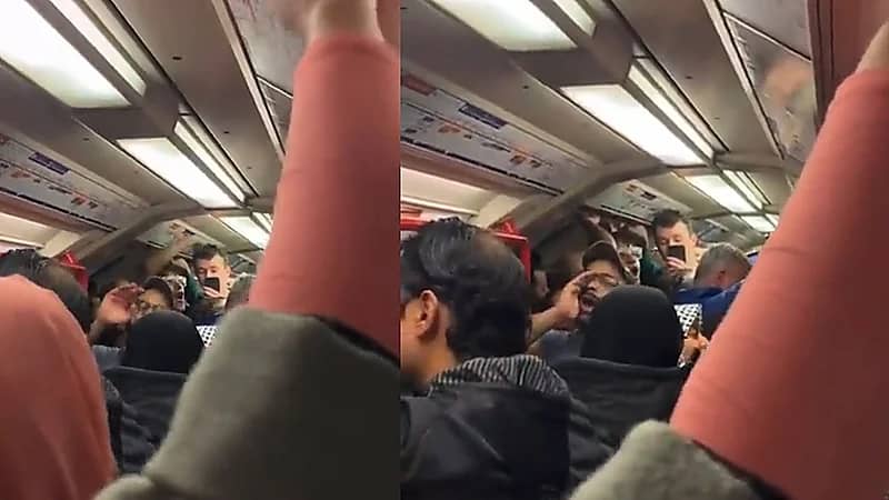 مظاهرة في لندن وسائق مترو أنفاق يهتف عبر مكبر الصوت فلسطين حرة .. فيديو