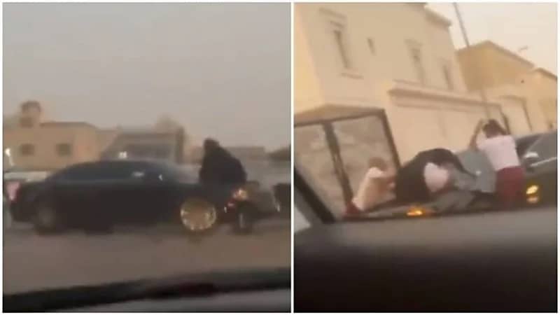 شاهد.. فتاة تتعرض للاعتداء على يد شابين بشارع عام 