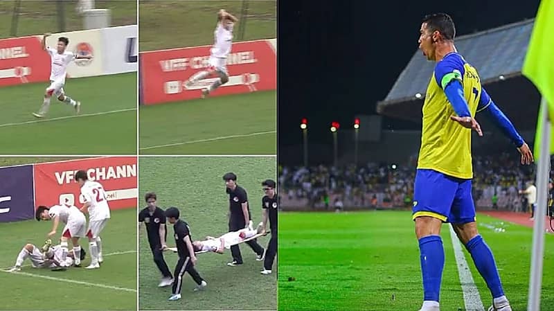 فيديو..خروج لاعب مصابا بعدما قلد احتفالية رونالدو