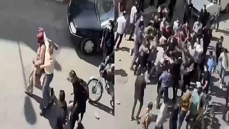 بالفيديو.. لحظة وقوع أحد قادة الباسيج في أيدي الثوار بإيران