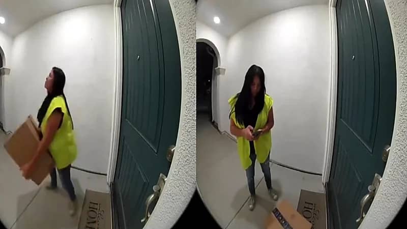 محاولة مندوبة توصيل سرقة الطرد أمام منزل صاحبته.. فيديو