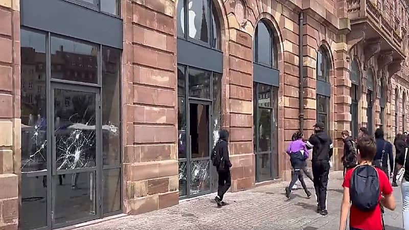 سرقة محل آبل ستور في احتجاجات فرنسا..فيديو