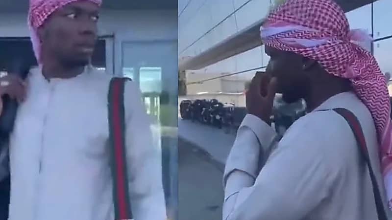 عودة بوجبا بعد أداء العمرة بالزي السعودي و تساؤلات تثير الجمهور الرياضي .. فيديو