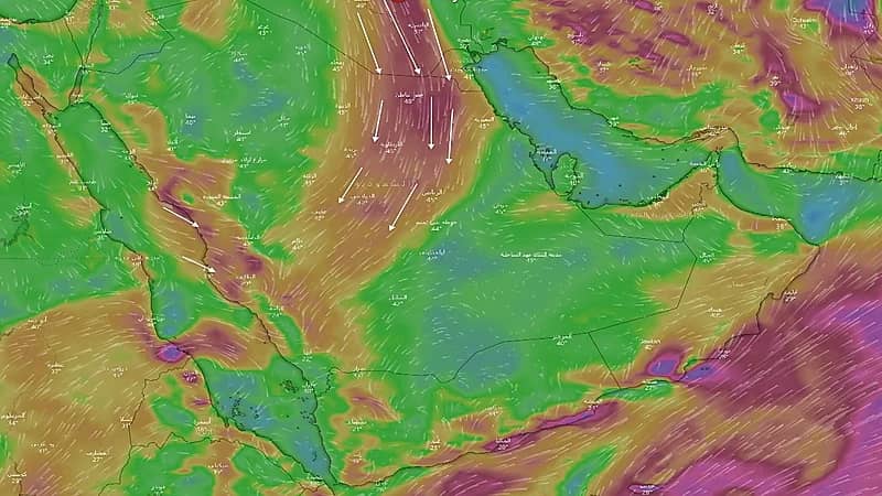 "المسند": رياح البوارح الشمالية الجافة والحارة تعاود نشاطها