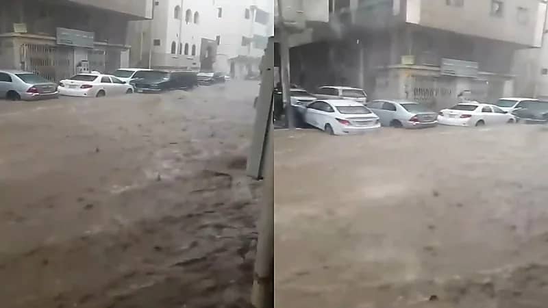 بالفيديو.. شوارع مكة تتحول لأودية بعد الأمطار الغزيرة   