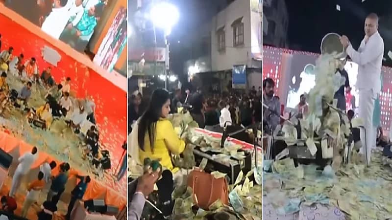 بالفيديو .. رجال يرمون أموالا طائلة فوق رأس مطربتهم المفضّلة