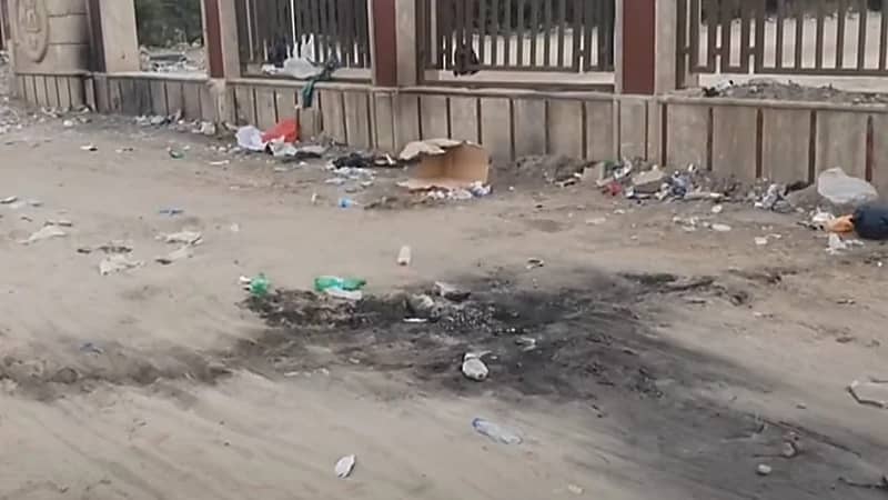 ذبح سيدة وترك جثتها محروقة في الشارع العام