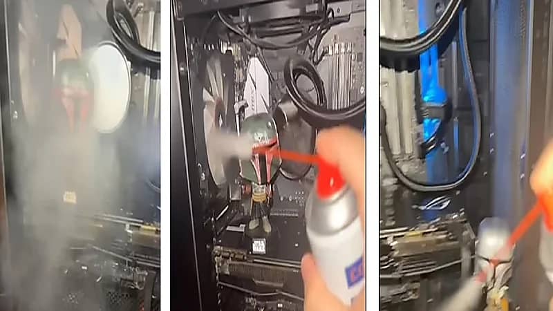 بالصور.. جهاز كمبيوتر ينفجر فجأة في وجه شاب