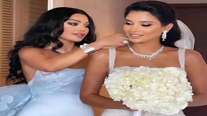شاهد..اخت هيفاء وهبي تخطف الأنظار في حفل زفافها