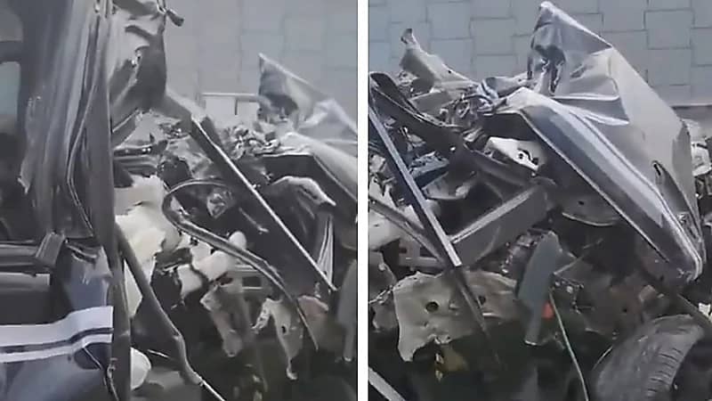 مشهد صادم لتحطم سيارة جيتور الشهيرة في حادث مروري .. فيديو