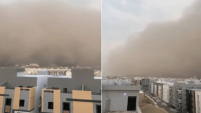 عواصف ترابية في الأحياء الشرقية بجدة ..فيديو
