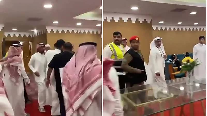 شاهد .. اشتباكات بين جماهير الرائد ورئيس النادي فهد المطوع