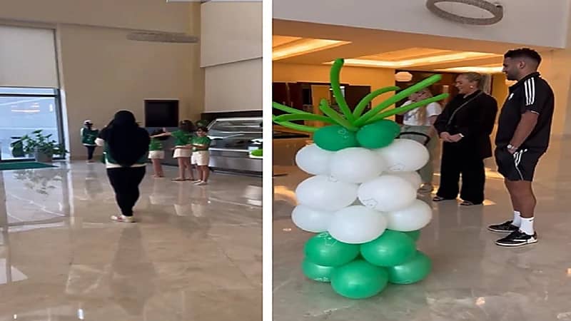 احتفالية خاصة لابنة اللاعب رياض محرز .. فيديو