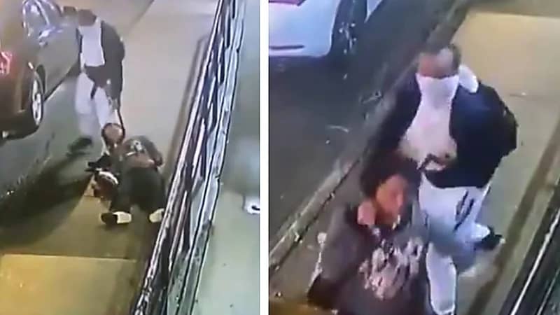 مشهد صادم .. لحظة خنق فتاة بحزام وجرها على الأرض في نيويورك .. فيديو