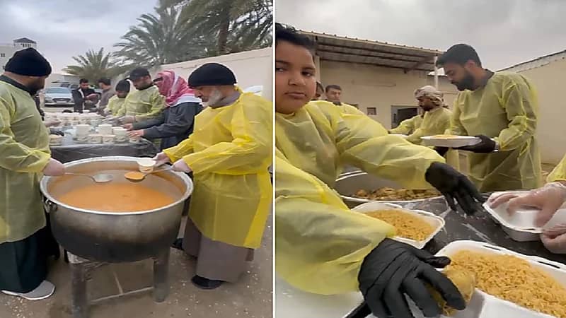 شبان يتعاونون لتوصيل وجبات الإفطار للأسر المتعففة بالجوف .. فيديو