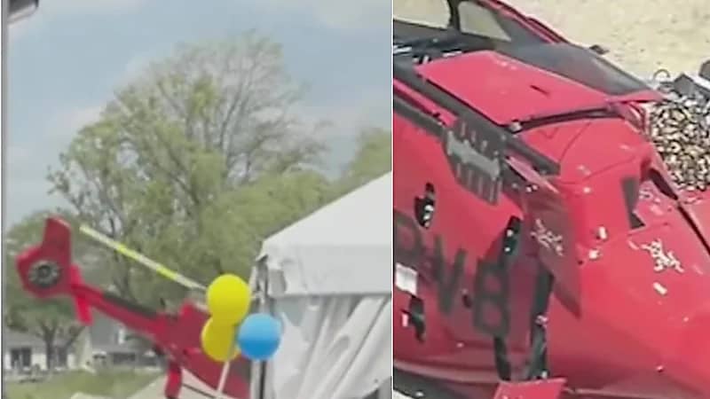 لحظة انقلاب هليكوبتر أثناء هبوط اضطراري في ميشيغان.. فيديو