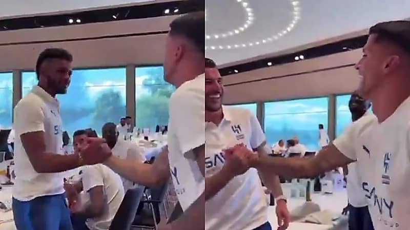 كانسيلو يرد بابتسامة بعد تعريف البليهي بـ"ثيو هيرنانديز .. فيديو