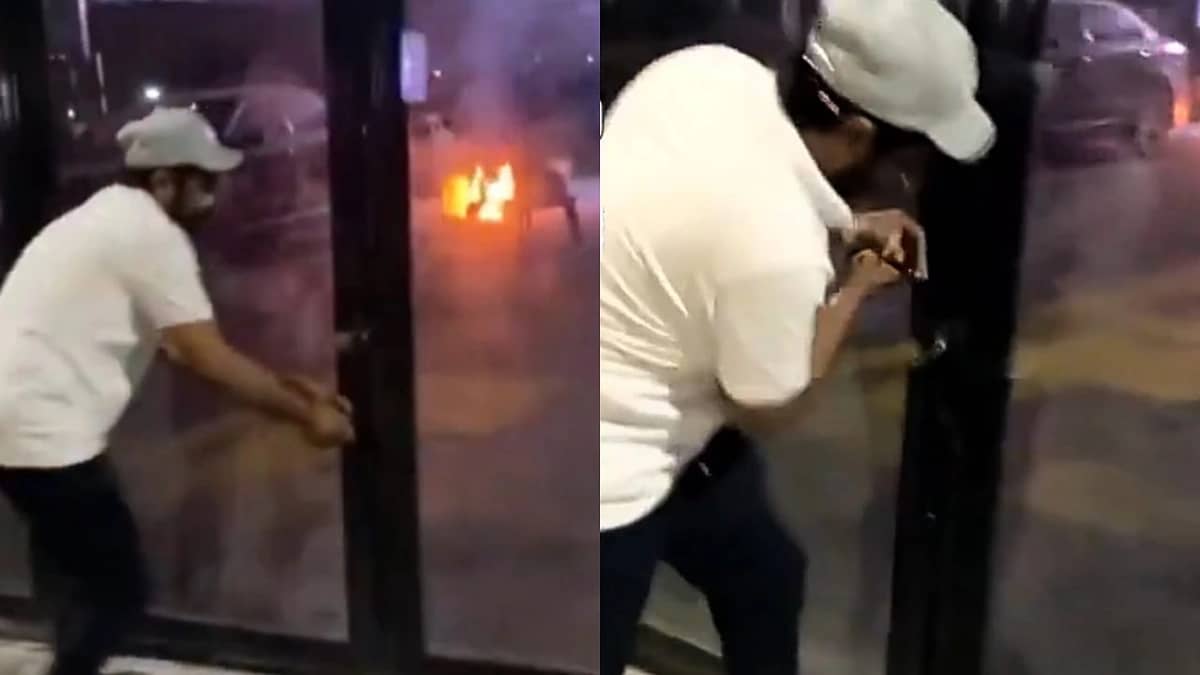 شجاعة مواطن تنقذ محلاً تجارياً من الحريق في الجبيل  .. فيديو