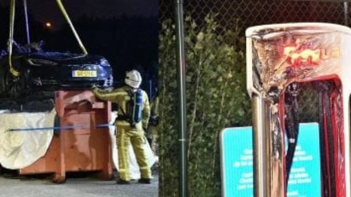 انفجار شاحن تسلا يكشف مخاطر المحولات غير المعتمدة .. صور