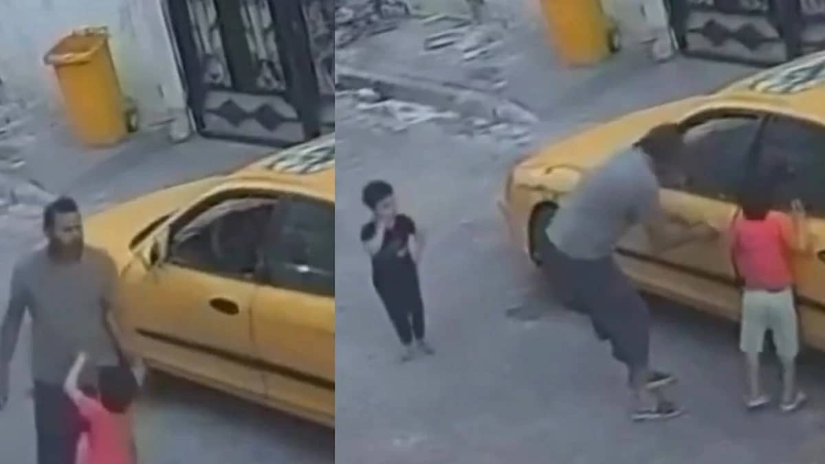 أب يحطم زجاج سيارته لإنقاذ ابنته بعد انغلاق الباب بالخطأ.. فيديو