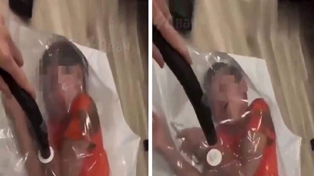 القبض على مشهورة حبست طفلها في كيس وفرغته من الهواء .. فيديو